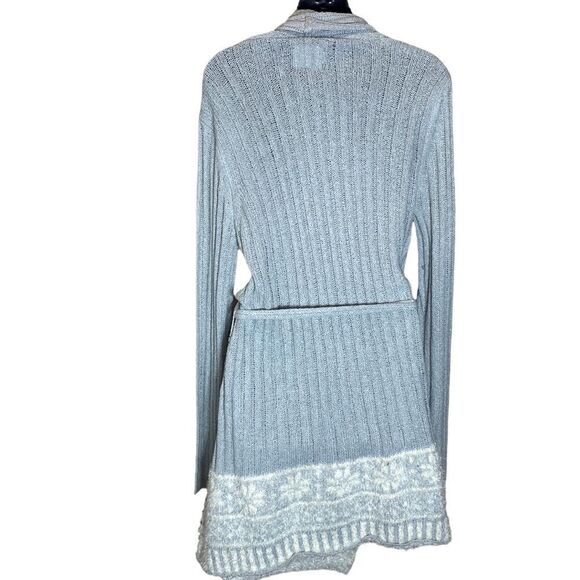 Lemon knit robe soft loungewear M/L fair isle ribbed cozy - Picture 6 of 9